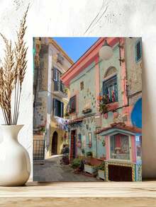 DIY Colorful Italian Coastal Street View (Frameless Or Framed 8x12 / 16x20 Inches) Paint By Numbers Kit(Acrylic) Arts & Crafts For Adult Beginners, Home Wall Decor, And Unique Holiday Gifts - Sets - View 4