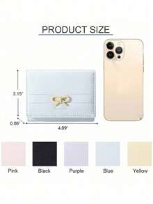 Cute Bow Shaped Small Wallet For Women, Fashionable 30% Off Wallet, Daily Storage Bag, Coin Purse, Daily Use, Holiday Gifts, Shopping, Travel - Multicolor - View 2
