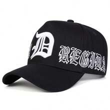 1pc Men's Gothic D Trucker Hat, Personalized Letter Embroidery Baseball Cap, Street Fashion 5-Panel Hat, Outdoor Sun Protection Casual Cap For Spring/Autumn Travel, Beach Vacation - Multicolor - View 9