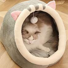 1pc Cute Cat Bed Soft Kitten Mat Comfortable Cat House Breathable Cat Sleeping Basket Suitable For Large, Medium And Small Cats For All Seasons - A - View 7