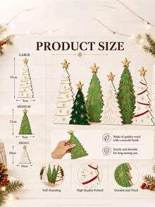 Wooden Christmas Tree Desktop Decoration, Vintage Distressed Wooden Christmas Tree Sign With Star Topper, Rustic Layered Christmas Table Ornament, Suitable For Fireplace Mantel Home Holiday Decor - Multicolor - View 6