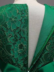 Girls' Embroidered Long Princess Dress, Formal Dress For Wedding, Birthday Party, Christmas, Holiday Gathering, School Dance, Piano Performance - Green - View 9
