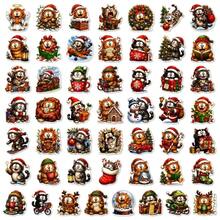 Whimsical Xmas Feline Decorative Sticker Pack 100/200 Pieces Waterproof Decals For Festive Atmosphere Craft Decoration - A-100PCS - View 5