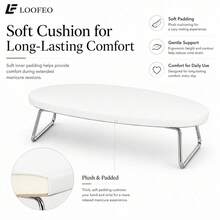 Oval Nail Armrest Table, PU Leather Nail Hand Pillow With Stainless Steel Support, Suitable For Salon Nail Art - White - View 3