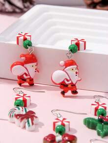 Set 12 Pasang Anting Natal Anak, Dekorasi Pesta Liburan, Hadiah Festival Lucu untuk Anak Perempuan - MultiWarna - View 10