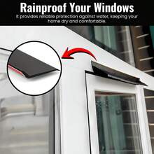 1pc 1M/1.5M/2M Window Waterproof Self-Adhesive Rain Guard Sealing Tape, Flexible Weather-Resistant Window Edge Sealing Strip, Suitable For Sliding Doors Balcony Window Frames, Home Rain Guard Water-Blocking Strip - A-Black - View 9