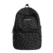 Ransel Remaja Motif Polkadot Hitam, Ransel Nilon Ringan Multi-Kompartemen dengan Logo Titik Putih & Huruf untuk Sekolah, Cocok untuk Penggunaan Sehari-hari - MultiWarna - View 12