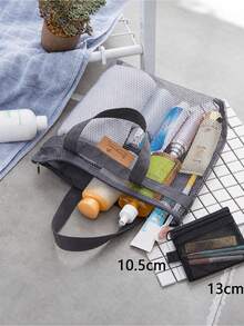 Lightweight Mesh Shower Bag With Zipper Handle, Portable Hanging Bathroom Storage Bag, Suitable For Fitness And Travel, Can Be Used As Cosmetic Bag, Makeup Organizer, Travel Accessories, Brush Bag, Cosmetic Container, Travel Essentials, Ladies Accessories, College Vacation, Cruise Travel, Summer Vacation Essentials, Ladies Toiletry Bag, Toiletry Bag, Handbag - Multicolor - View 11