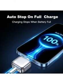 140W Type-C Fast Charging Auto Shut-Off Charger, Magnetic Pop-Up Charging Interface, Full Charge Auto Power-Off Adapter, Travel Essential - Multicolor - View 6