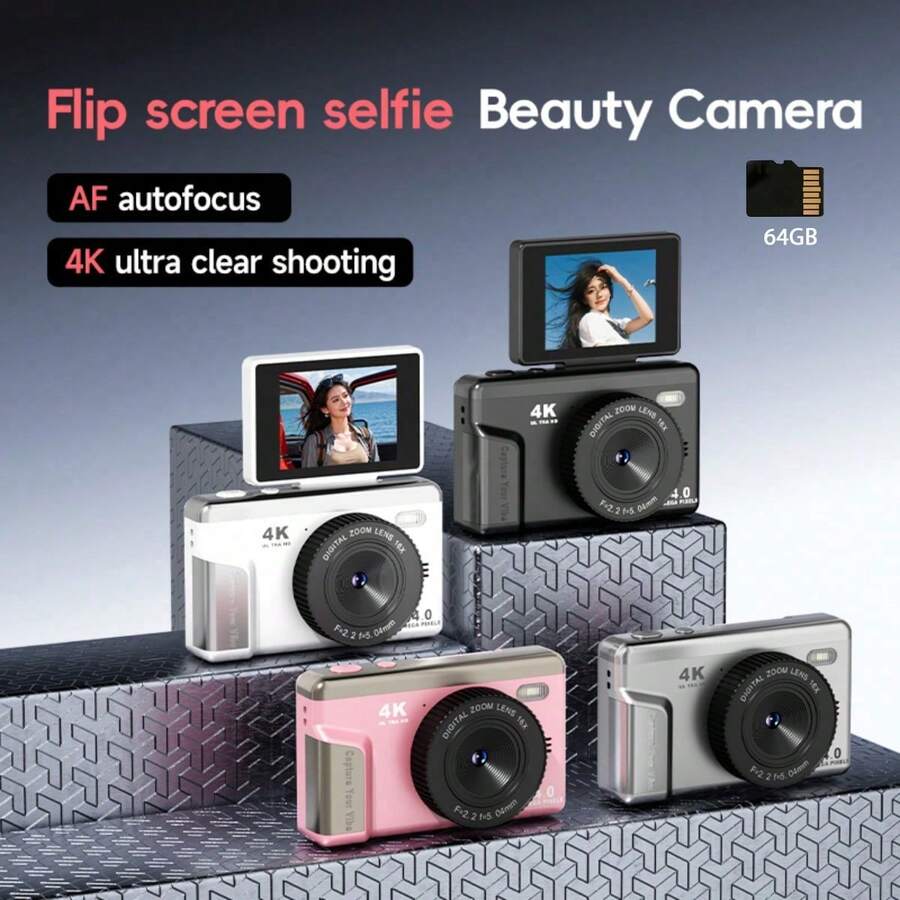 High‑Definition Digital Camera, 2.4‑Inch Flip Screen, Professional Camera, Supports Photo And Video Recording, Ideal For Beginner Vlogging, Perfect For Holiday Use, Great For Thanksgiving, Christmas And Birthday Gifts,700mAh