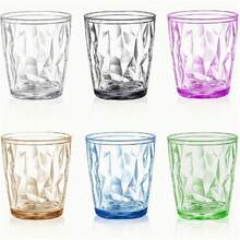 3/6pcs (6 Random Colors) 220ml Anti-Drop Drinking Cups, Transparent Reusable Kitchen Cups, Suitable For Juice And Beer, For Home, Office, Restaurant, Bar Use - Multicolor - View 5