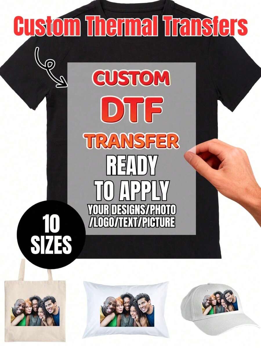 Personalized DTF Heat Transfer Stickers, Custom DIY Iron-On Decals For T-Shirts, Custom Iron-On Transfers, Back-To-School Season