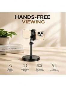 1 buah Dudukan Ponsel Meja yang Dapat Disesuaikan, Dudukan Ponsel Berputar 360° dengan Dasar Pemberat, Dudukan Meja Bebas Tangan Cocok untuk Panggilan Video, Siaran Langsung dan Belajar - Dudukan ponsel - View 4