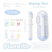 1pc Cute Kawaii Stackable Stamp Pen, Detachable Self-Inking Mini Icon Stamper Marker, Korean Style Scrapbooking Journaling Deco Supplies - Multiple Styles - View 11