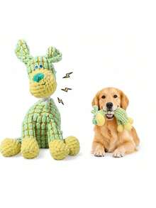 1pc Soft Fabric Squeaky Crinkle Plush Pet Chew Toy, Battery-Free Interactive Dog Training Toy, Durable Reinforced Chewing Accessory, Suitable For All Sizes Of Dogs With Strong Chewing Habits, Puppy Teething Supplies, Daily Companion Toy - Multicolor - View 15