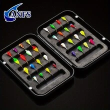 ANFS 32pcs Ice Fishing Jig Baits Kit - Jigs With Artificial Hard Lures, Sinking Bait Hooks, And Accessories For Crappie, Pike, Panfish, Walleye, And Perch Fishing - Multicolor - View 11