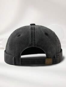 1pc Unisex Black Multi-Color Washed Distressed Heart & ECG Pattern Print Personalized Outdoor Casual Fashion Adjustable Size Washed Bucket Hat Brimless Cap Suitable For Daily Wear Versatile Matching - A - View 3