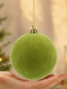 1pc 10cm Christmas Tree Decorative Ball With Christmas Bow, Velvet Flocked Christmas Ball Ornament, Multi-Color Christmas Tree Hanging Decoration, Holiday Home Decor, Suitable For Christmas Tree, Party, Wedding And Holiday Scene Decoration - Multicolor - View 7