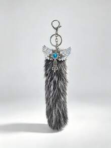 1pc Y2K Style Heart Cross Animal Tail Bag Charm, Suitable For Bag Decoration, Keychain Chain, Clothing Accessory - Multicolor - View 6