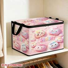 1PC Factory Direct Squishy Cute Bun Pattern Under-Bed Storage With Zipper Flap Foldable Storage Box - Suitable For Book Organization, Under-Bed Storage, Car Trunk Storage, Cosmetics, Hair Styling Tools, Toy Storage, Student Back To School Storage, Office, Home Organization, Clothing, Blankets, Daily Essentials Large Capacity Storage - A - View 9