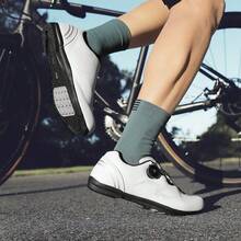 Chaussures de cyclisme de route professionnelles pour hommes, chaussures de route, chaussures de vélo de route, chaussures de sport à semelle plate, chaussures de sport de cyclisme, chaussures de sport professionnelles, chaussures de cyclisme de route - Blanc et noir - Voir 5