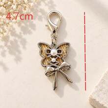 1pc/5pcs Liontin Seri Hati Kupu-kupu Desain Denim Bertatahkan Paduan Logam untuk Wanita, Liontin Manis Kreatif, Gantungan Tas yang Dipersonalisasi, Aksesori Dompet dan Earphone yang Manis - MultiWarna - View 7