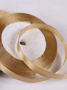 1 Roll Champagne Gold Packaging Ribbon Bow, Colorful Ribbon, Polyester Satin Ribbon, Gift Box Ribbon, Jacquard Woven Ribbon - Champagne - View 9