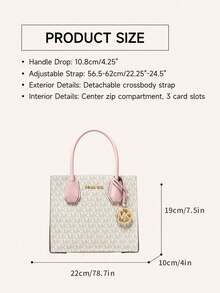 Michael Kors Mercer Medium Pebbled Leather Crossbody Bag - Rice Pink - View 5