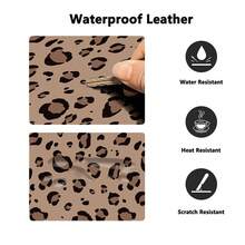 Retro Coffee Brown Leopard Print PU Leather Desk Pad, Waterproof Oilproof Large Gaming Mouse Pad, Stylish Minimalist Desktop Decoration For Home Office Gaming Work - View 5