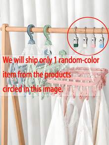 Socks Drying Rack, Clothes Hanger With 32 Clips, Indoor And Outdoor Clothes Hanger, Foldable Rotating Clothes Drying Rack, Suitable For Underwear, Socks, Small Pieces Of Clothing, Outdoor And Balcony Use - Space-Saving, Supply Hanging Clothes - Multicolor - View 15