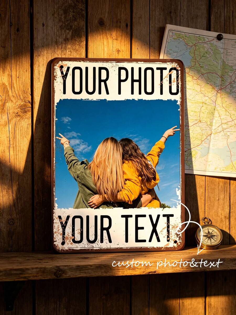 Papan Logam Foto Kustom, Plakat Dekorasi Dinding yang Dipersonalisasi, Hiasan Dinding Foto Logam Kustom untuk Dekorasi Rumah, Cocok untuk Bar, Kafe, Kantor, Papan Logam Vintage, Penggunaan Pernikahan, Gaya Retro Berkarat, Penggunaan di Rumah atau Luar Ruangan, Dapat Ditambahkan Foto dan Teks, 20*30 Cm - MultiWarna - View 1