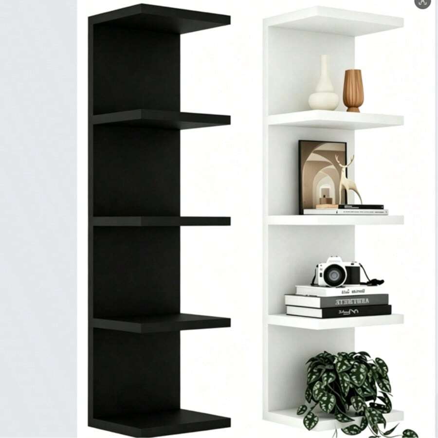 1pc Multi-Layer Minimalist Wall-Mounted Storage Shelf, Modern Living Room Bedroom Wall Decor Rack, Suitable For Books, Dolls, Toys, Clothes And More, Applicable For Home, Shop And Product Display - Multicolor - View 1