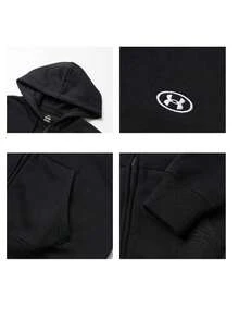 Under Armour Women's UA Rival Fleece FZ Knit Hooded Zip-Up Casual Jacket 6016556-008 - Black - View 7