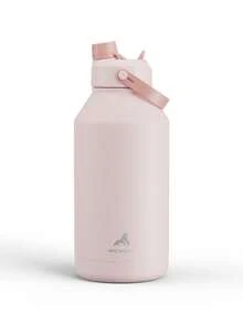 Powcan 64盎司保温水瓶，配备二合一吸管盖，24小时保冷，防漏，不锈钢双层壁，适用于运动、健身、旅行和上学，钻石系列 - 粉色 - 查看 1