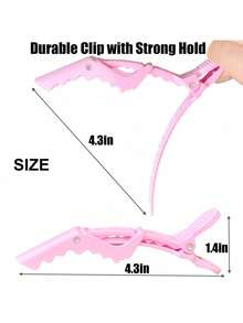 20/10/5/1pc Multi-Color Crocodile Hair Clips, Non-Slip Design, Easy Styling, Suitable For Salon Hair Dyeing, Perming And Sectioning, High-Quality Plastic Crocodile Clips, Suitable For Hairstylists And Home Users, Back To School Season - Pink - View 4