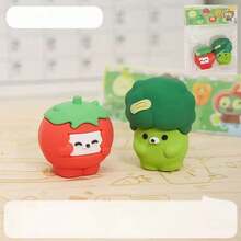 1pc/3pcs/6pcs Cartoon Vegetable Student Stationery Pencil Sharpener, Single Hole Design, Random Color Style, Portable Pencil Sharpener For Students, Suitable For School And Office Use, Compatible With Pencils And Makeup Pencils, Desktop Pencil Trimmer, Student Learning Supplies, School Supplies, Back To School Supplies - Multicolor - View 3