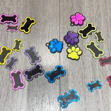 Personalized Glow-In-The-Dark Pet ID Tag, Custom Engraved Paw Print Dog & Cat Collar Pendant With Name And Phone Number, Multiple Colors - Multicolor - View 5