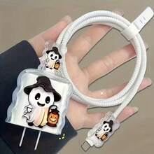 Halloween Style Charger And Cable Protector Set, Durable Apple 18-20W Charging Cable Protective Case, Anti-Breakage Cable Organizer - Multicolor - View 3
