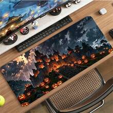 Alas Mouse Karet Motif Kastil Halloween Menyeramkan Ukuran Ekstra Besar, Alas Meja Karet Tahan Air Anti Selip, Alas Mouse yang Lebih Panjang, Dekorasi Meja Estetis untuk Bermain Game, Bekerja, Kantor, dan Dekorasi Rumah - View 3