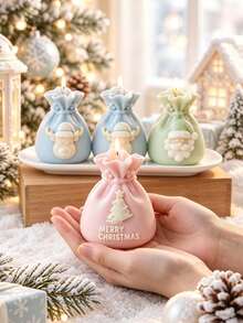 Christmas Gift Bag Shaped Candle Silicone Mold, Resin Silicone Mold, Gift Bag Design, Multi-Functional Easy Release, Suitable For Plaster, Clay, Handmade Soap, Aromatherapy Candles, Resin Crafts Molds And Wedding Decoration Accessories - Christmas Gift Bag - View 3