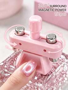 1/2pcs New Automatic Multi-Function Rotating Cat Eye Magnetic Nail Art Tool Glass Bead Cat Eye Effect Suitable For Beginners And Inexperienced Users - Multicolor - View 2