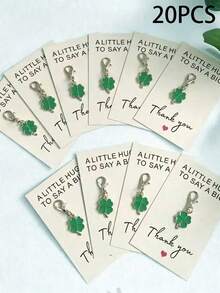 10pcs/20pcs Lucky Four Leaf Clover Keychains, Fresh Plant Hanging Decor Suitable For Graduation, Teacher's Day, Birthday, Mother's Day/Father's Day Gifts, Bring Good Luck Gift - Multicolor - View 4