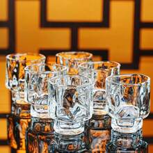 12/6pcs Premium Origami Textured Glass Cups, Highly Attractive Creative Niche Design Tea Cups, Espresso Coffee Cups, Home Use Tea Cups, Kung Fu Tea Set, Party Juice Drinkware - Multicolor - View 11