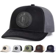 1pc Men's Trucker Hat With H Letter Leather Patch Baseball Cap Street Fashion Outdoor Sun Protection Casual Mesh Cap For Spring Autumn Travel Beach Vacation - Multicolor - View 11