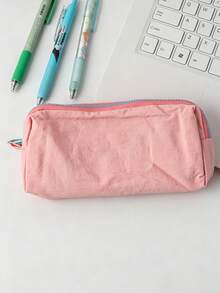 Custom Embroidered Name Pencil Case, Personalized Text Zipper Pen Bag, Large Capacity Stationery Storage Pouch, Aesthetic School Supplies, Customized Gift For Girls Students > - Multicolor - View 9