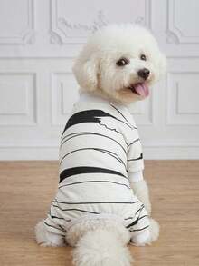 LUCKIE PAL 1pc Halloween Bandage Ghost Print Pattern Cat Dog Polyester Four-Legged Pajamas, Elastic Soft Comfortable Warm, Suitable For Pets Cats Dogs, Indoor Outdoor, Autumn Winter - Multicolor - View 4