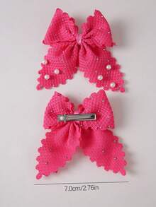 10/1pc Girls Multi-Color Lace Swallowtail Bow Hair Clips, Side-Parting Simple Bangs Clips, Non-Damaging Hair Clips, Sweet Versatile Alligator Hair Clips For Back Of Head, Baby Hair Clips For Daily Use - Multicolor - View 6