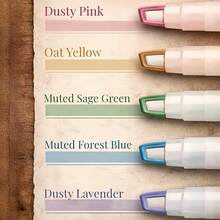 Dual-Tip Fluorescent Markers, Set Of 5 Different Pastel Colors, With Ink Level Indicator, Smudge-Resistant, Suitable For Study Notes, Schedule Planning, Diary, Planner And School Supplies - Fluorescent - View 8