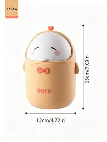 1pc Cute Desktop Trash Can With Flip Lid And Removable Inner Bucket, Easy To Clean; Lightweight And Portable Waste Container, Suitable For Bedroom, Office, Desk, Car And Vanity - Multiple Styles - View 2