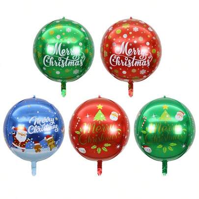 1 Pc Merry Christmas Balloons Decorations - 22 Inch, Red Blue And Green Foil Balloons For Christmas Decorations | Mylar Balloon For Xmas Decoration | Xmas Decor Indoor